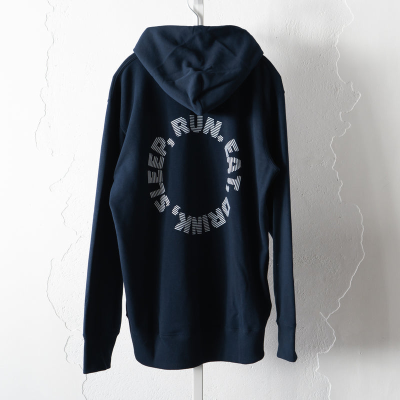 EAT DRINK SLEEP RUN / Circle Logo Hoodie (Navy)