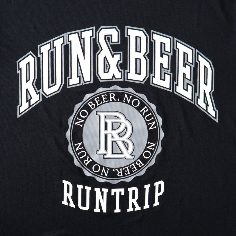 Run &amp; Beer College Design DRY Tee (Black / Gray &amp; White)