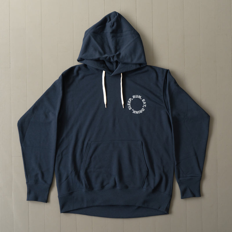 EAT DRINK SLEEP RUN / Circle Logo Hoodie (Navy)