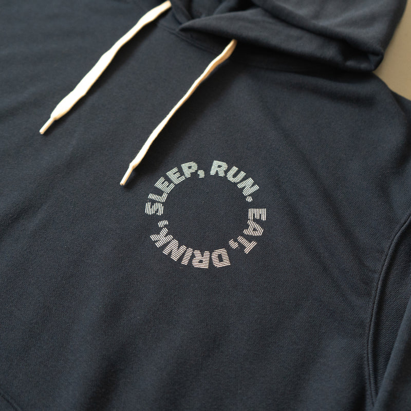 EAT DRINK SLEEP RUN / Circle Logo Hoodie (Navy)