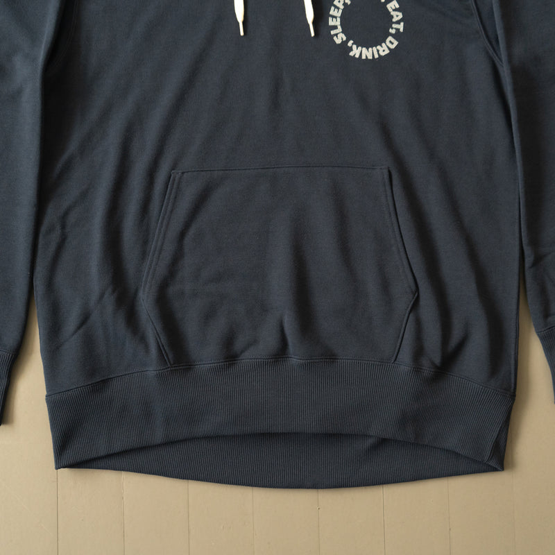 EAT DRINK SLEEP RUN / Circle Logo Hoodie (Navy)