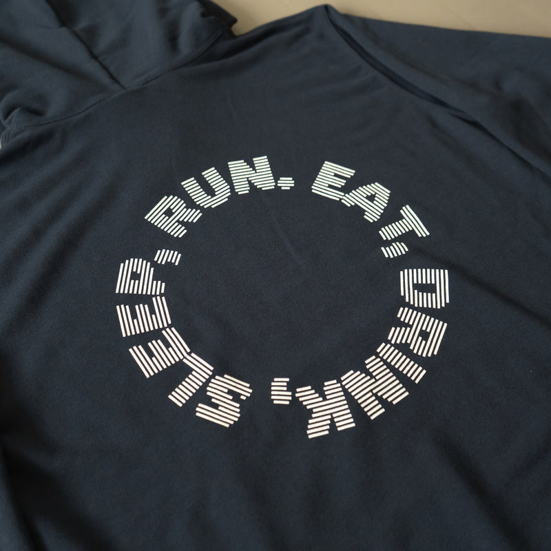 EAT DRINK SLEEP RUN / Circle Logo Hoodie (Navy)