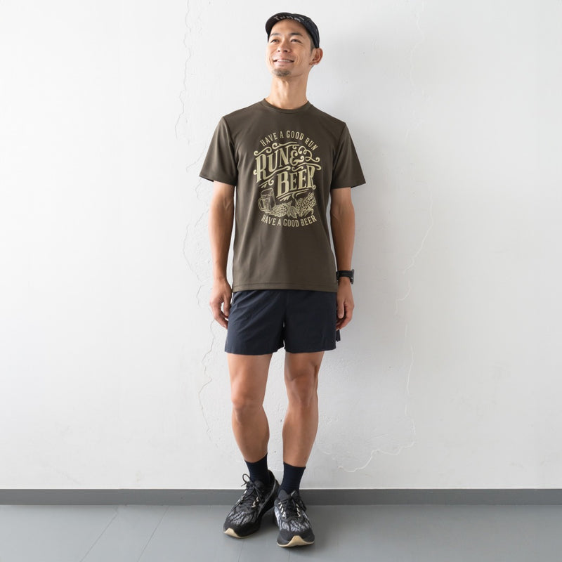 Run &amp; Beer DRY Tee (Khaki)