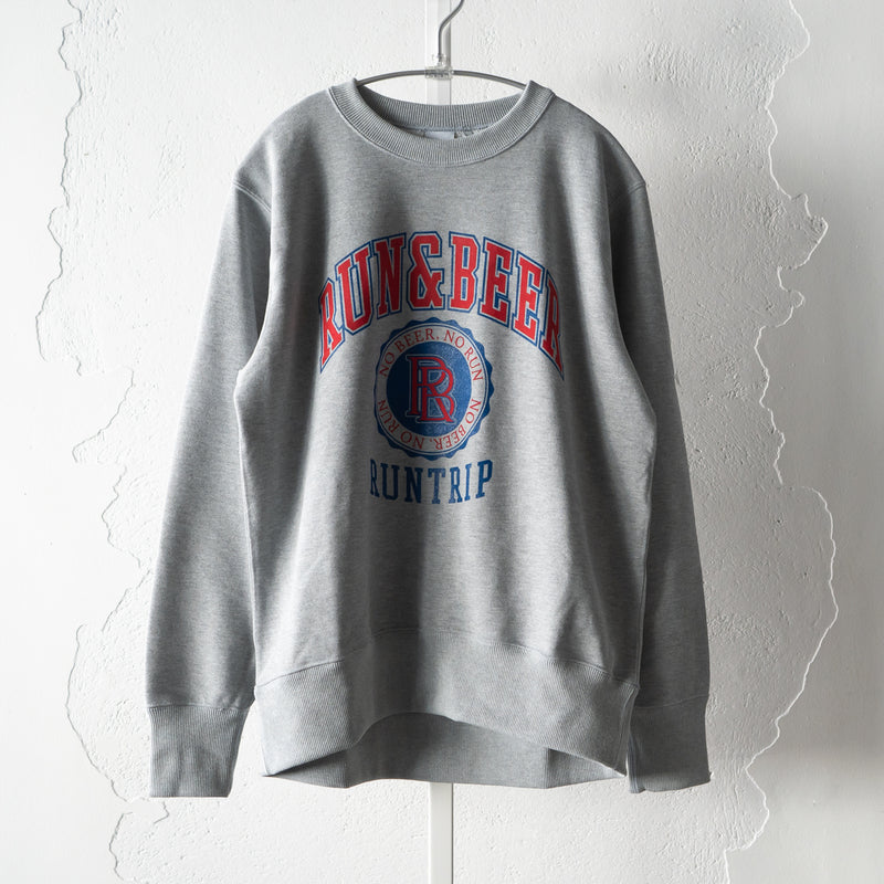 Run & Beer Crewneck Sweat (Heather Gray)