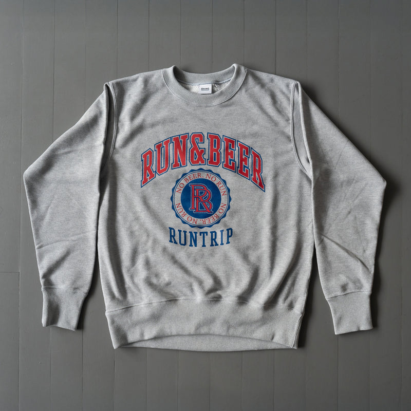 Run & Beer Crewneck Sweat (Heather Gray)