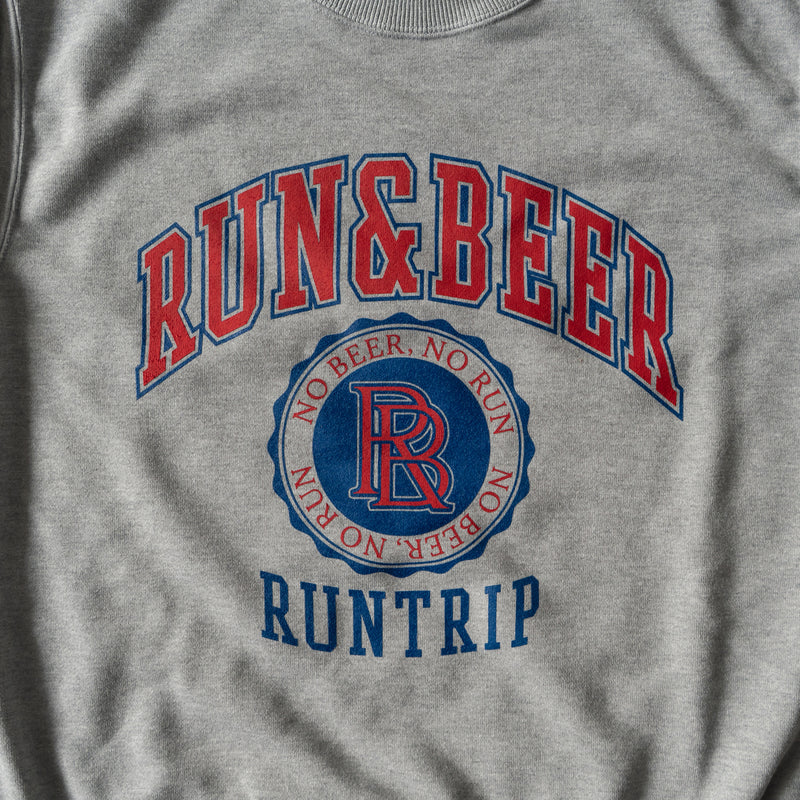 Run & Beer Crewneck Sweat (Heather Gray)