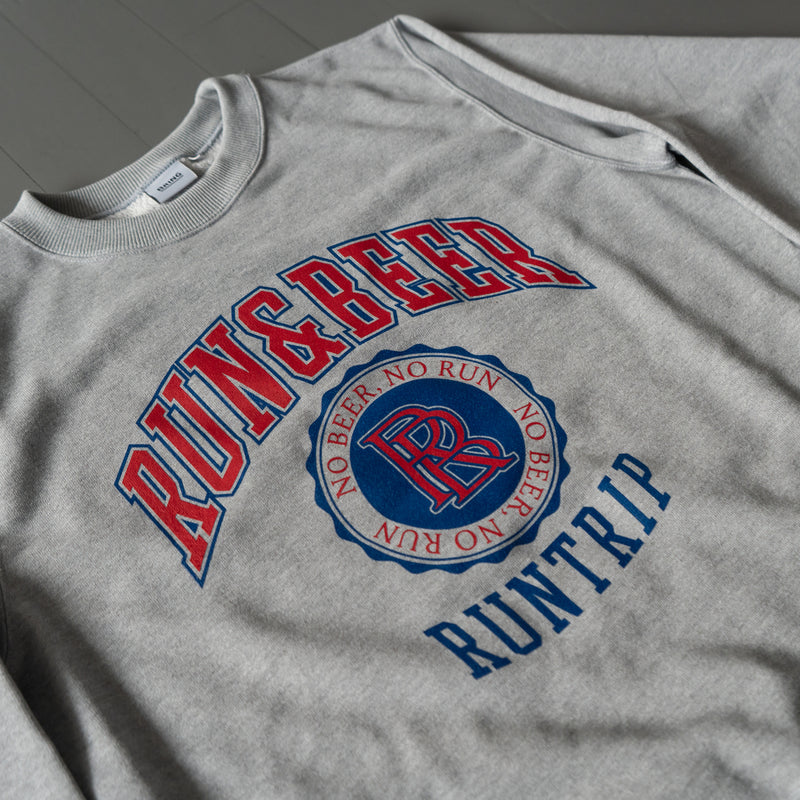 Run & Beer Crewneck Sweat (Heather Gray)