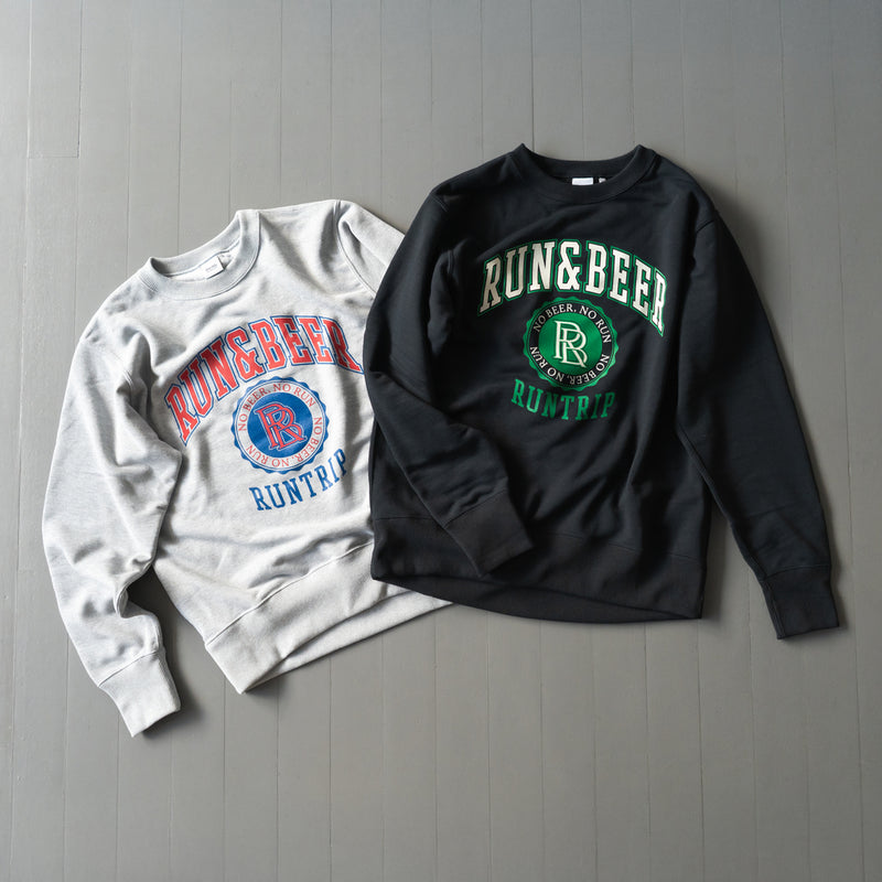 Run & Beer Crewneck Sweat (Heather Gray)