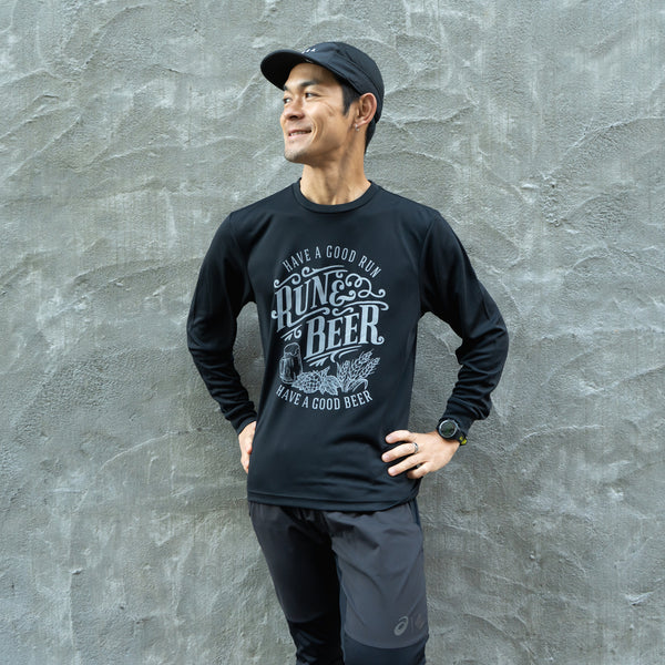 Run & Beer DRY Long-Sleeve  Tee（Black）