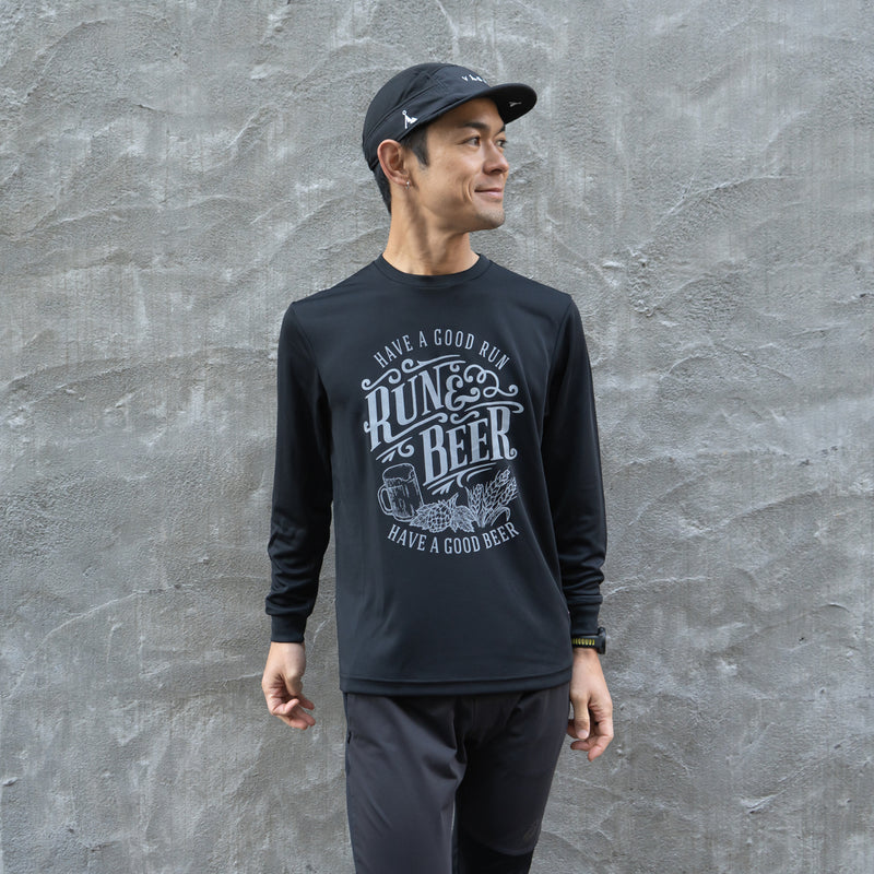 Run & Beer DRY Long-Sleeve  Tee（Black）