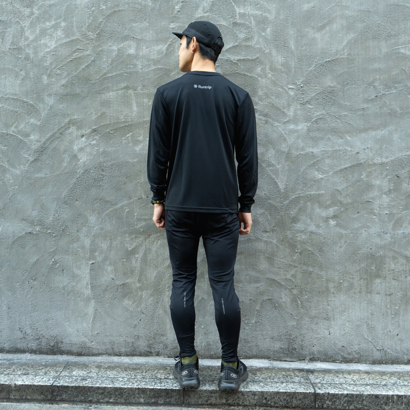 Run & Beer DRY Long-Sleeve  Tee（Black）