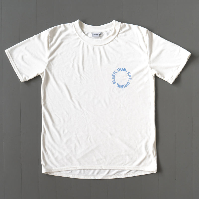 EAT DRINK SLEEP RUN / Circle Logo Tee Blue Logo (White)