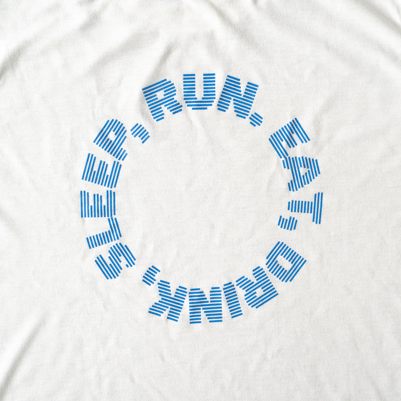 EAT DRINK SLEEP RUN / Circle Logo Tee Blue Logo (White)