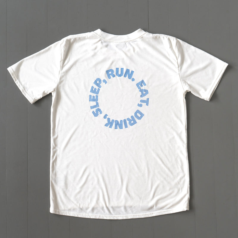 EAT DRINK SLEEP RUN / Circle Logo Tee Blue Logo (White)