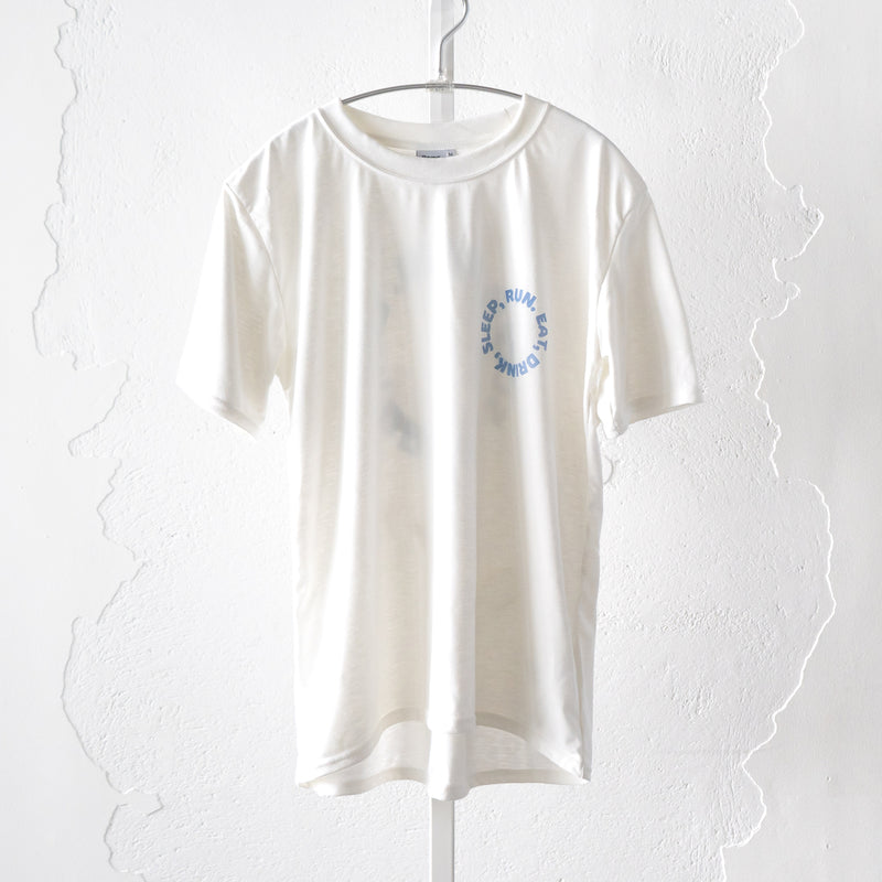 EAT DRINK SLEEP RUN / Circle Logo Tee Blue Logo (White)