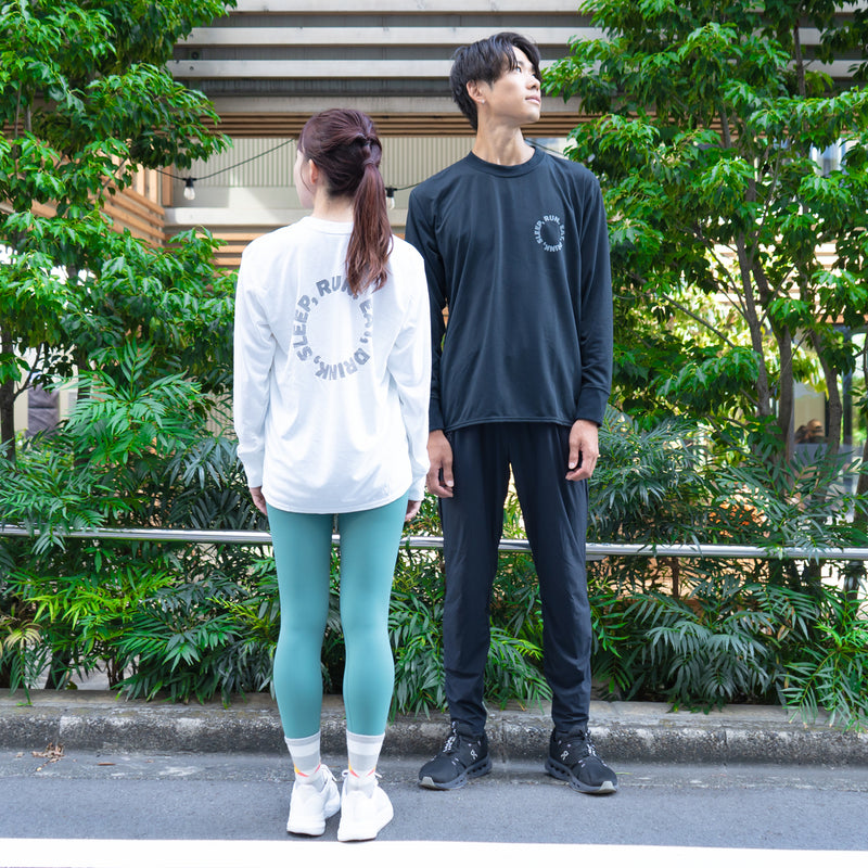 EAT DRINK SLEEP RUN / Circle Logo Long-Sleeve Tee (Black)