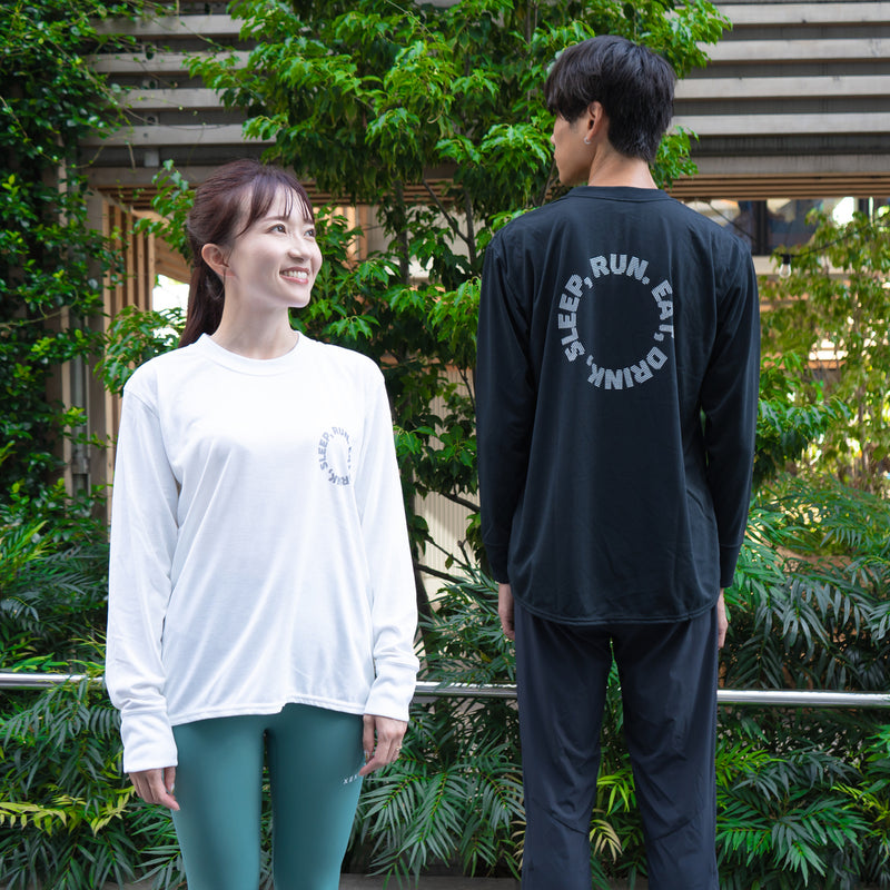 EAT DRINK SLEEP RUN / Circle Logo Long-Sleeve Tee (Black)