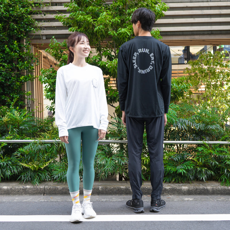 EAT DRINK SLEEP RUN / Circle Logo Long-Sleeve Tee (Black)