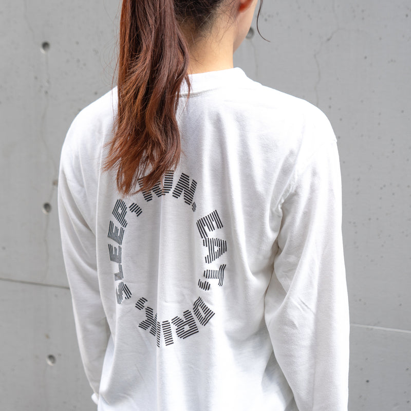 EAT DRINK SLEEP RUN / Circle Logo Long-Sleeve Tee (White)