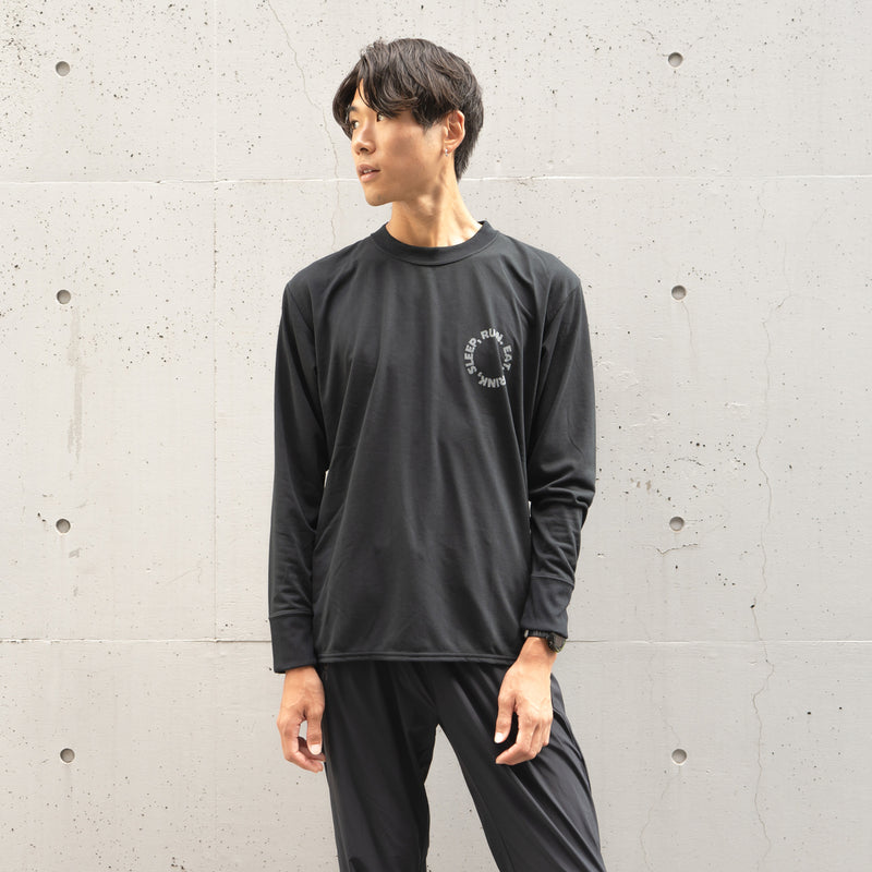 EAT DRINK SLEEP RUN / Circle Logo Long-Sleeve Tee (Black)