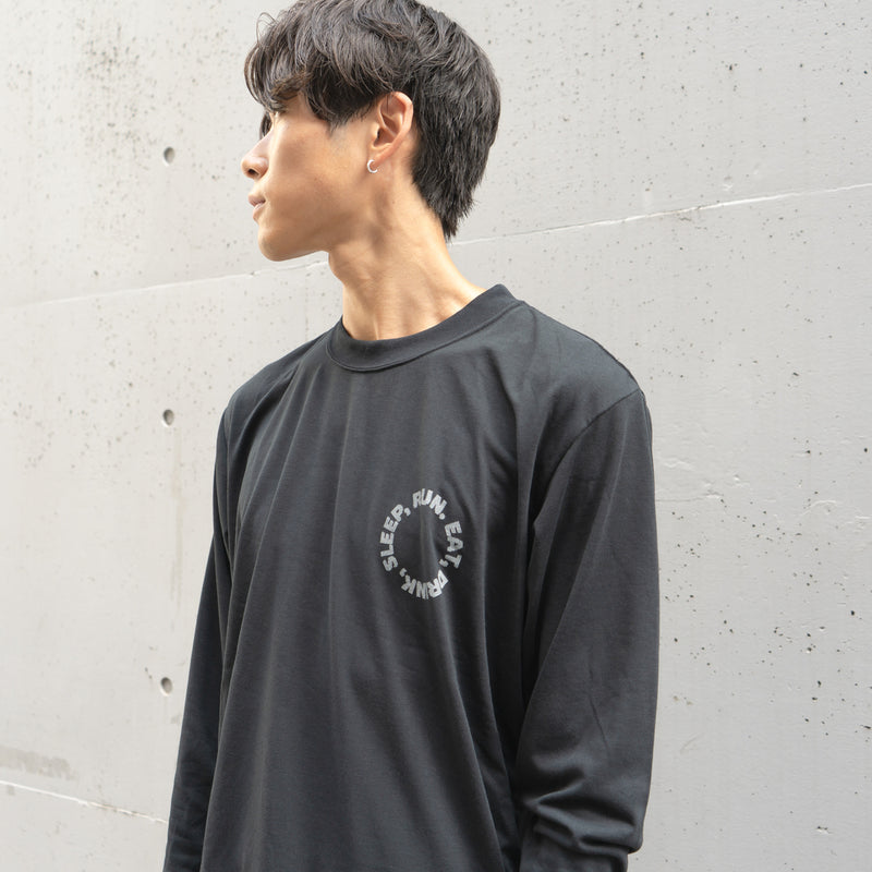 EAT DRINK SLEEP RUN / Circle Logo Long-Sleeve Tee (Black)