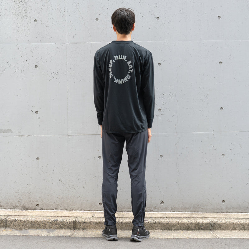 EAT DRINK SLEEP RUN / Circle Logo Long-Sleeve Tee (Black)