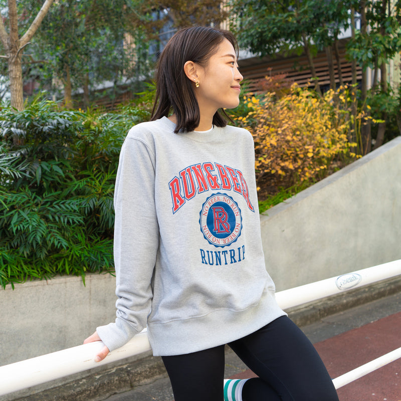 Run & Beer Crewneck Sweat (Heather Gray)