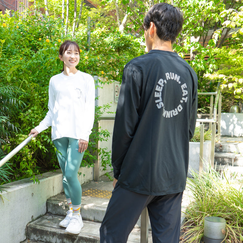 EAT DRINK SLEEP RUN / Circle Logo Long-Sleeve Tee (Black)