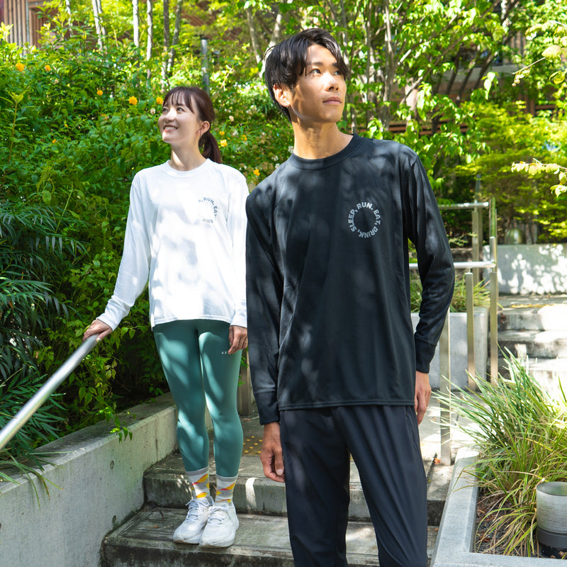 EAT DRINK SLEEP RUN / Circle Logo Long-Sleeve Tee (Black)