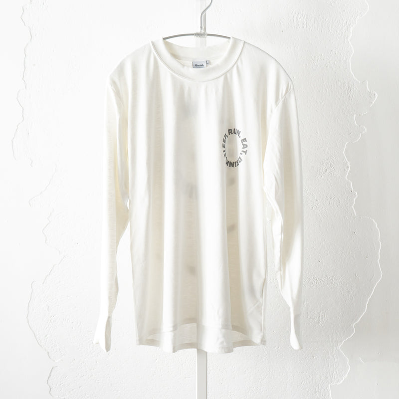 EAT DRINK SLEEP RUN / Circle Logo Long-Sleeve Tee (White)