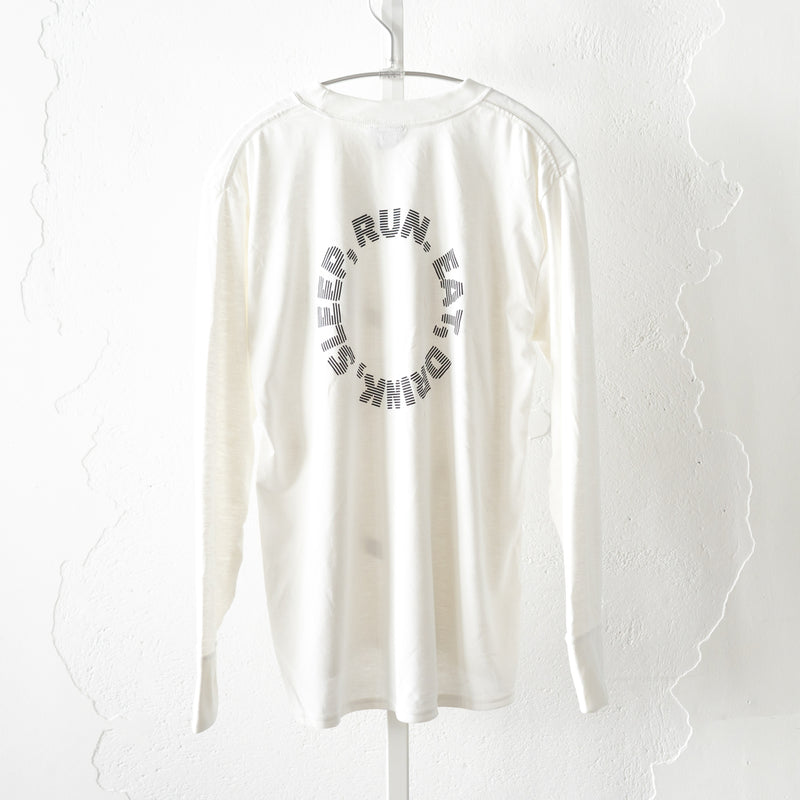 EAT DRINK SLEEP RUN / Circle Logo Long-Sleeve Tee (White)