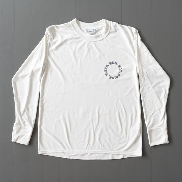 EAT DRINK SLEEP RUN / Circle Logo Long-Sleeve Tee (White)