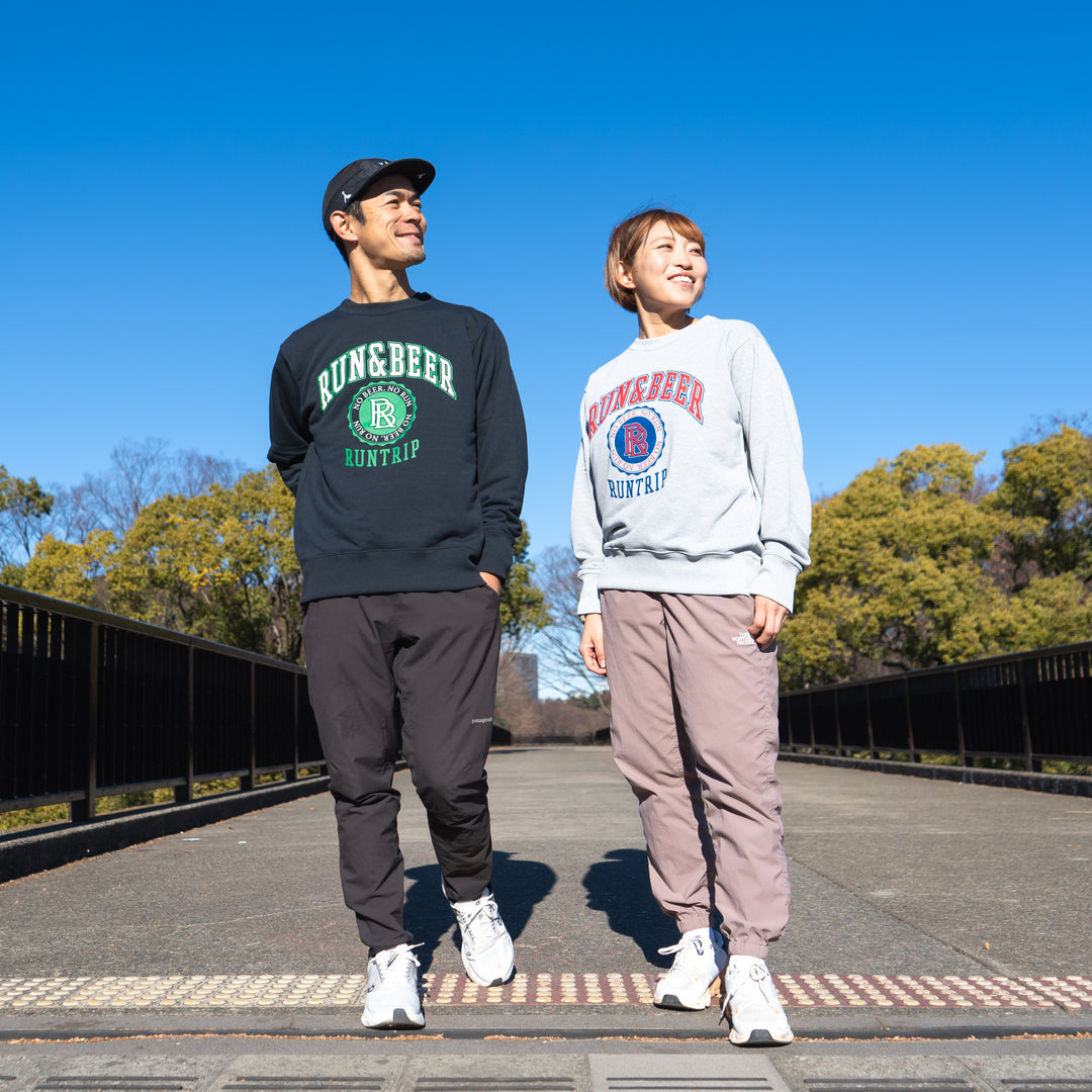 Run & Beer Crewneck Sweat (Heather Gray)