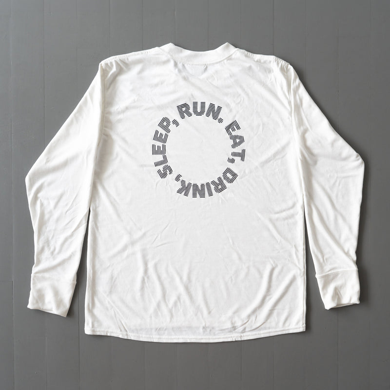 EAT DRINK SLEEP RUN / Circle Logo Long-Sleeve Tee (White)