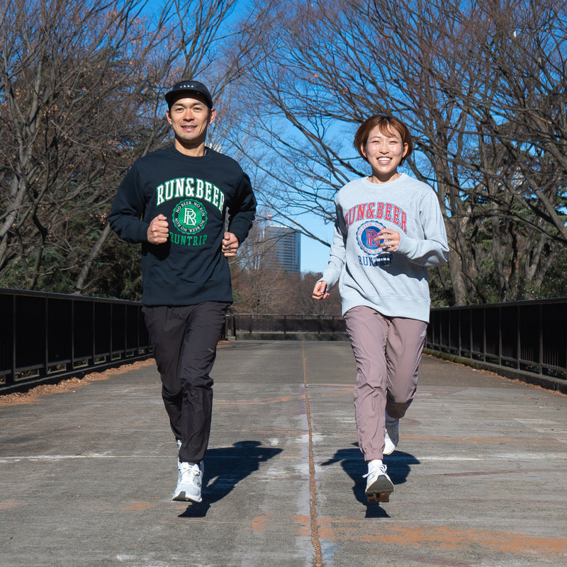 Run & Beer Crewneck Sweat (Heather Gray)