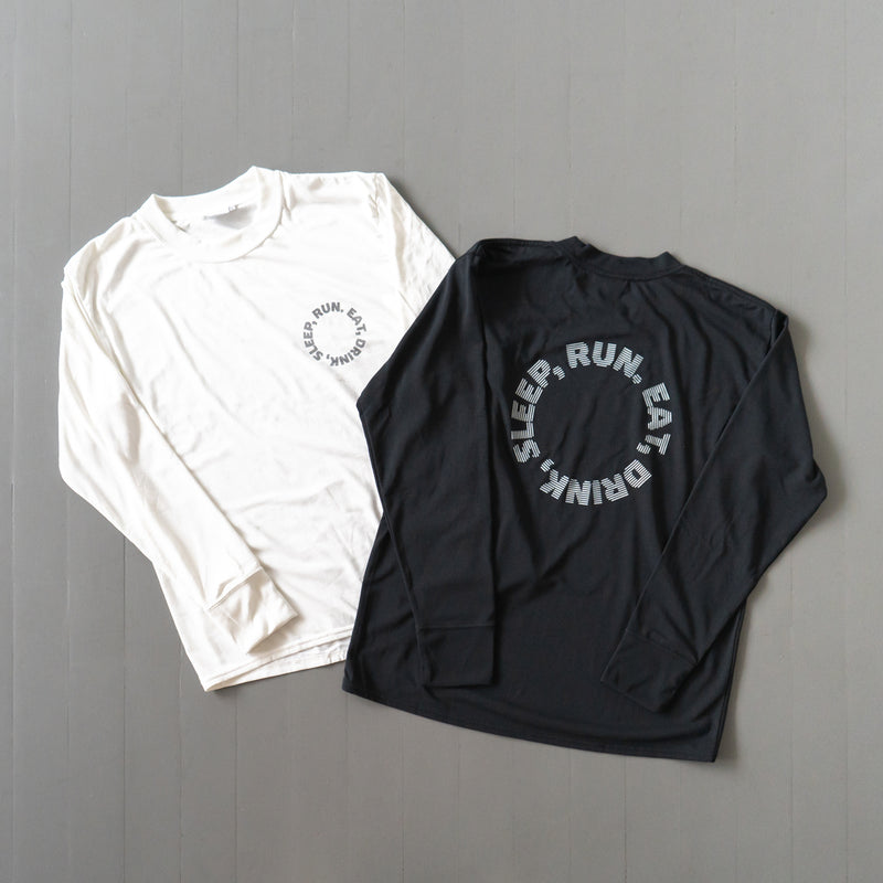 EAT DRINK SLEEP RUN / Circle Logo Long-Sleeve Tee (White)