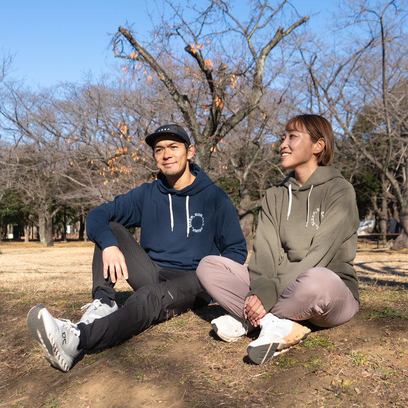 EAT DRINK SLEEP RUN / Circle Logo Hoodie (Navy)