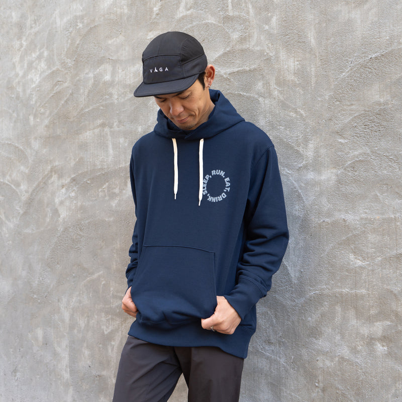 EAT DRINK SLEEP RUN / Circle Logo Hoodie (Navy)