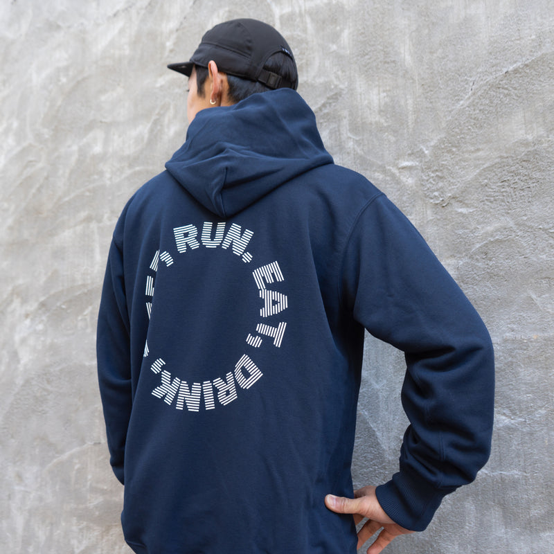 EAT DRINK SLEEP RUN / Circle Logo Hoodie (Navy)