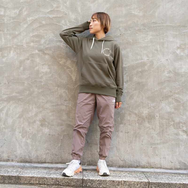 EAT DRINK SLEEP RUN / Circle Logo Hoodie (Khaki)