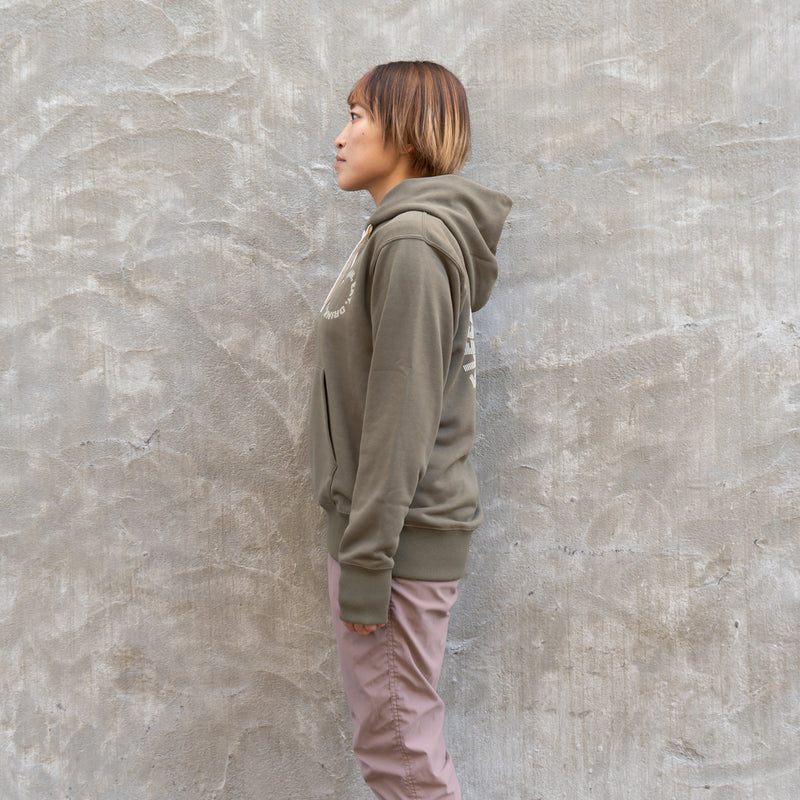 EAT DRINK SLEEP RUN / Circle Logo Hoodie (Khaki)