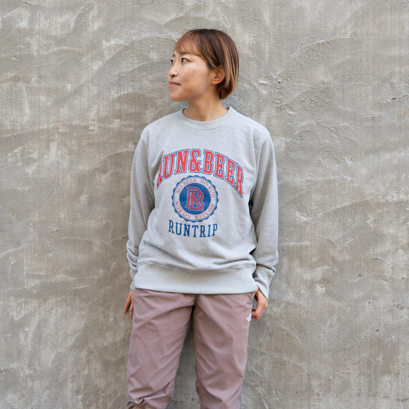 Run & Beer Crewneck Sweat (Heather Gray)