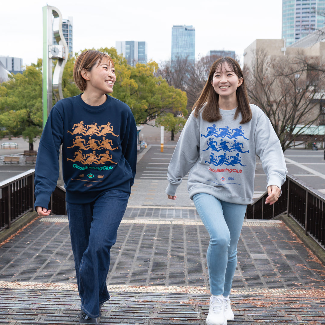 CHAOS Nostalgic Crewneck Sweat "Runner"  (Navy)