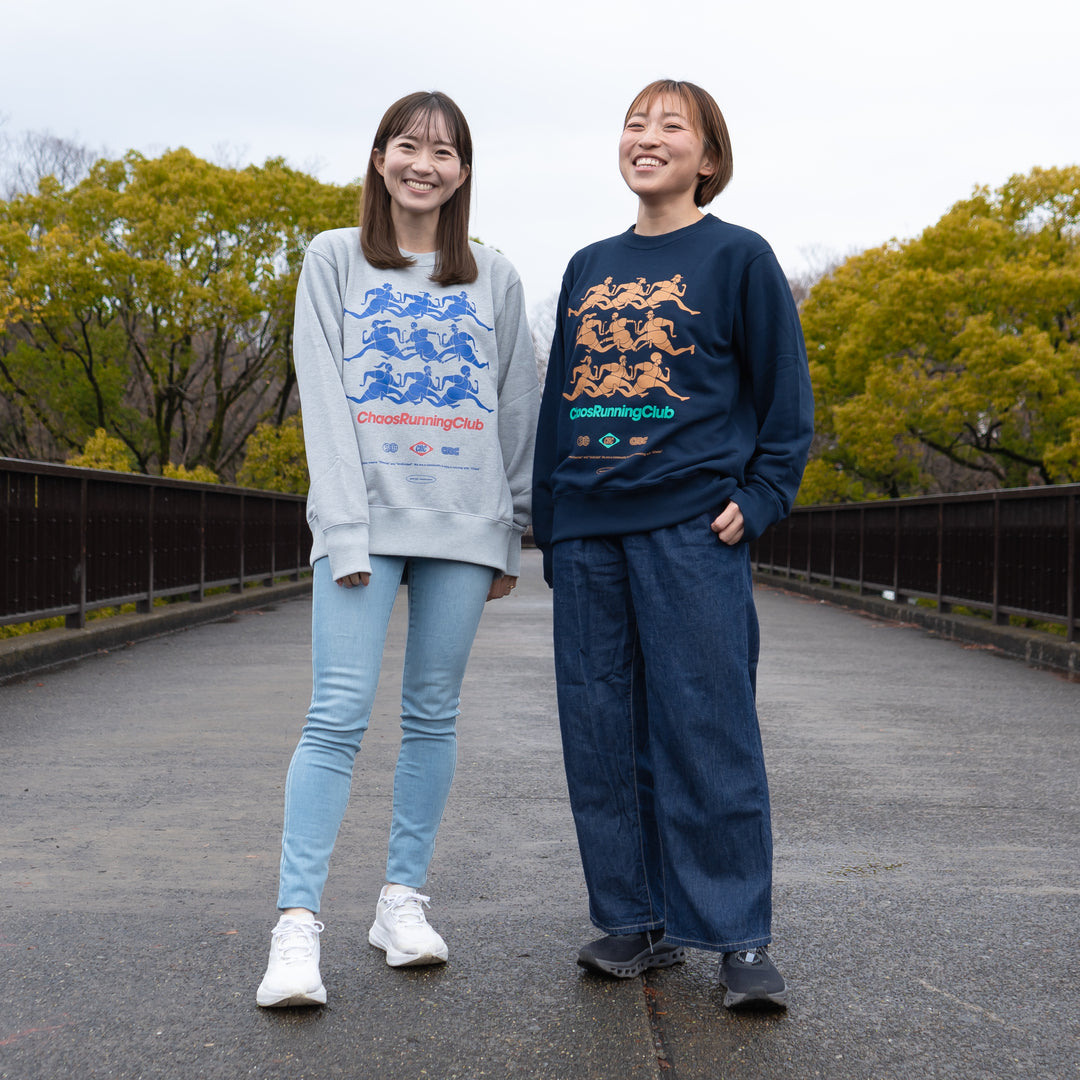 CHAOS Nostalgic Crewneck Sweat "Runner"  (Navy)