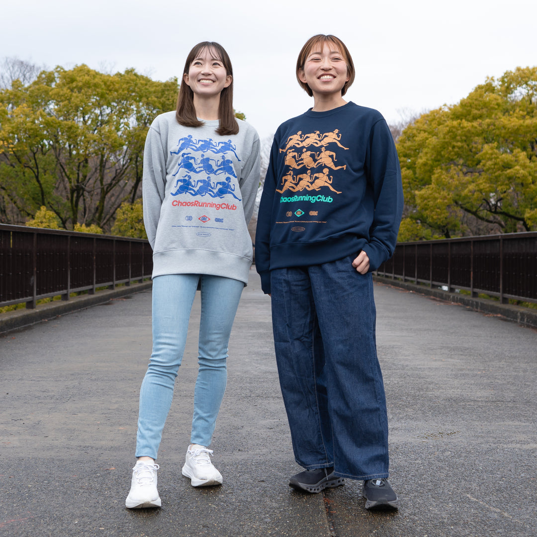 CHAOS Nostalgic Crewneck Sweat "Runner"  (Navy)