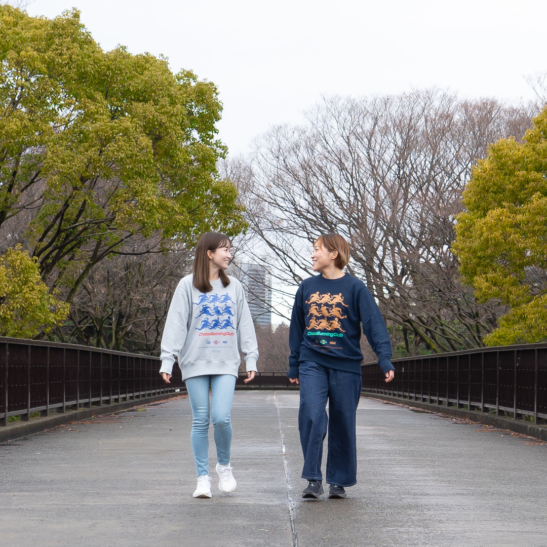 CHAOS Nostalgic Crewneck Sweat "Runner"  (Navy)