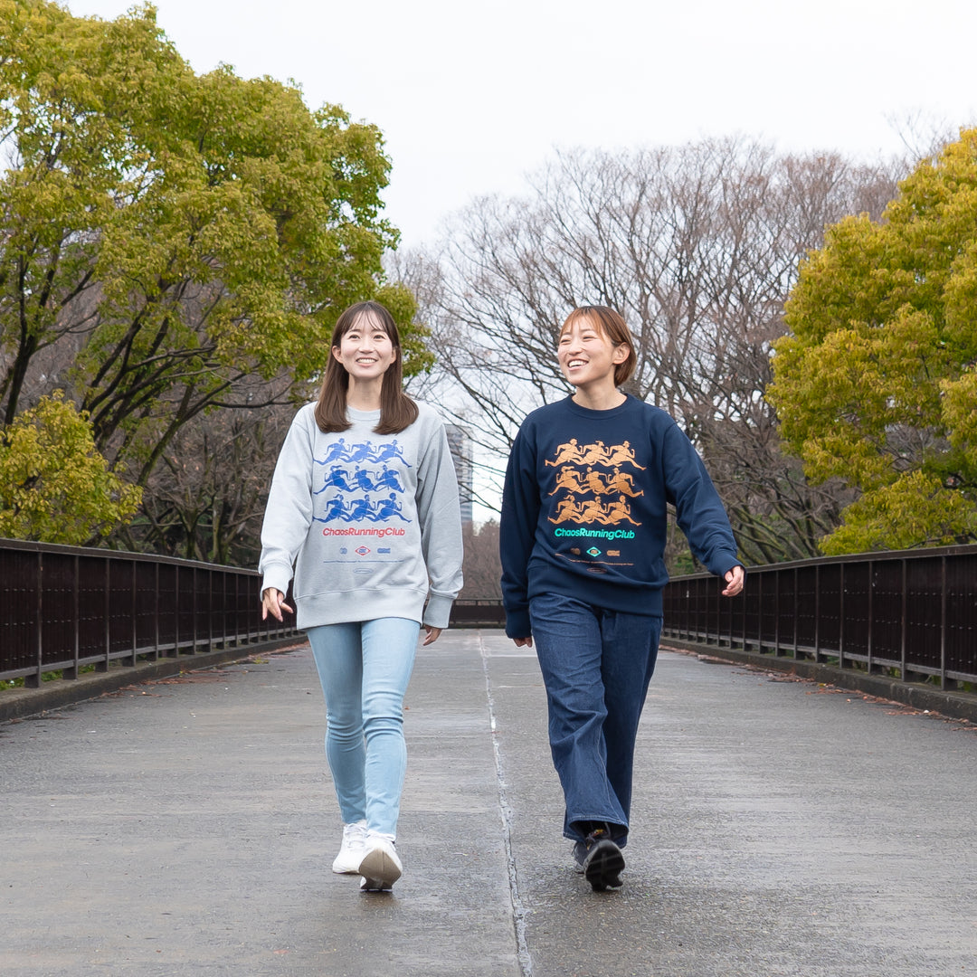 CHAOS Nostalgic Crewneck Sweat "Runner"  (Navy)