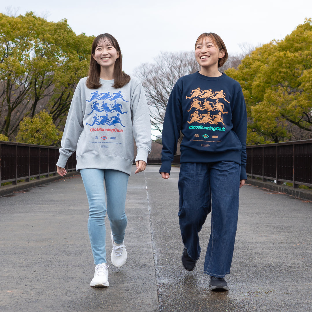 CHAOS Nostalgic Crewneck Sweat "Runner"  (Navy)
