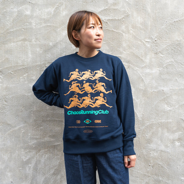 CHAOS Nostalgic Crewneck Sweat "Runner"  (Navy)