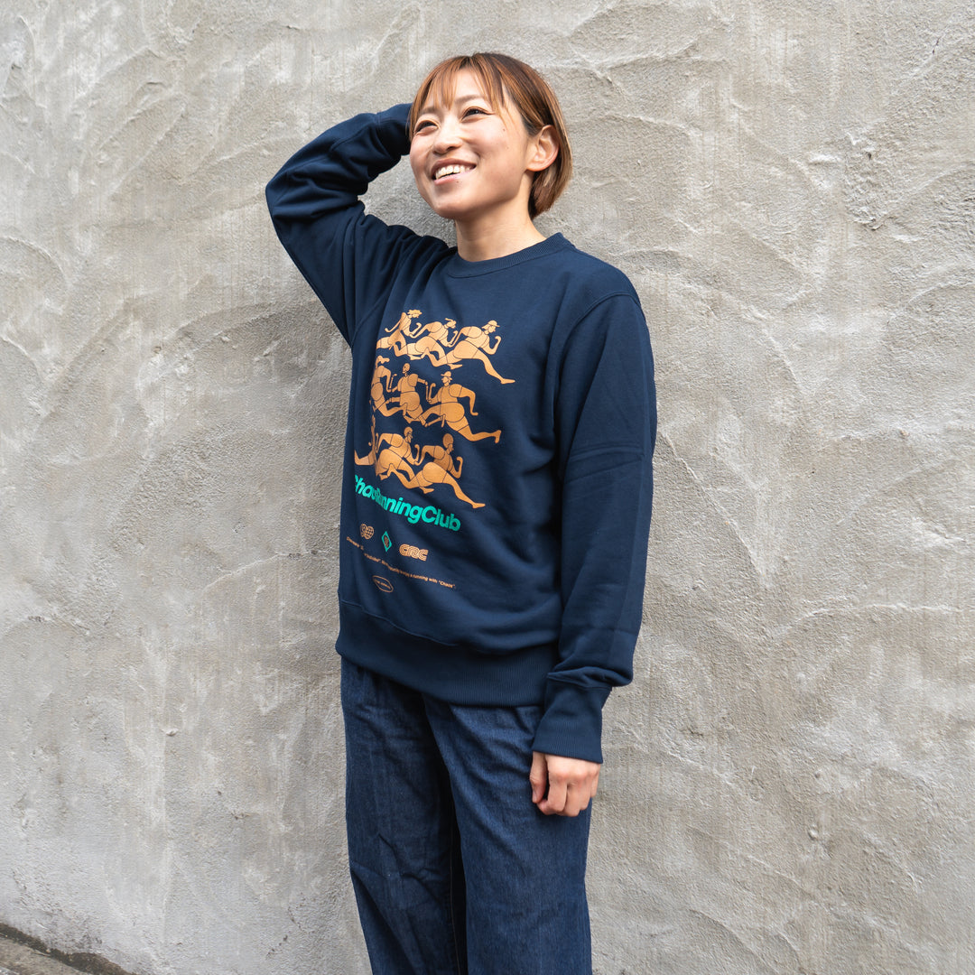 CHAOS Nostalgic Crewneck Sweat "Runner"  (Navy)